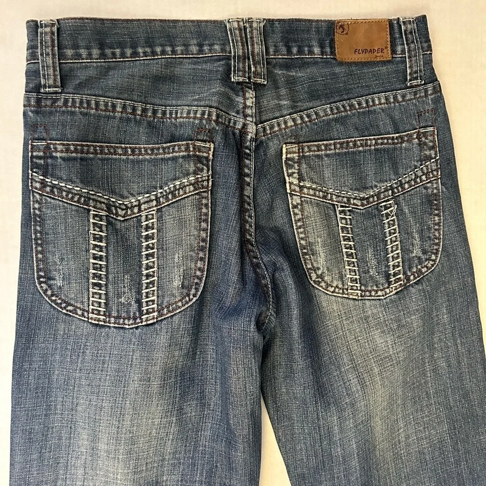 Flypaper Blue Relaxed Fit Mens Jeans‎ durable with Natural Fading Sz-30x30  AA15